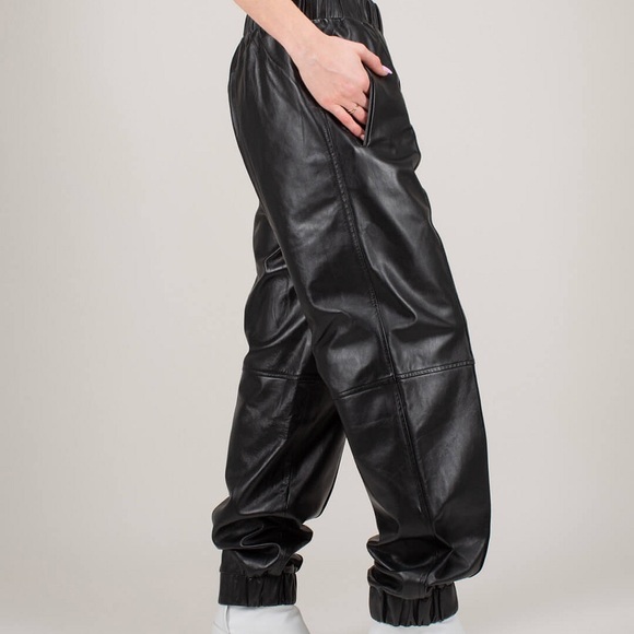Ganni Lamb leather joggers - Picture 3 of 3